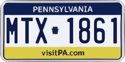 PA license plate MTX1861