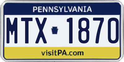 PA license plate MTX1870