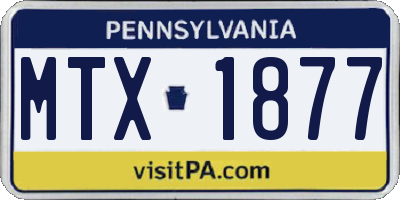 PA license plate MTX1877