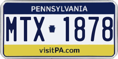 PA license plate MTX1878