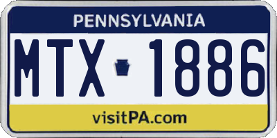 PA license plate MTX1886