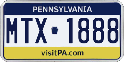 PA license plate MTX1888