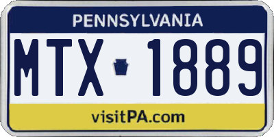 PA license plate MTX1889