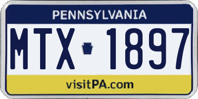PA license plate MTX1897