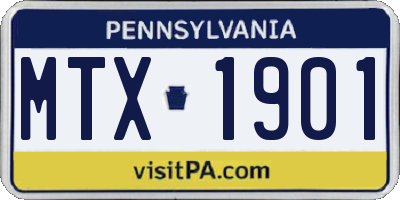 PA license plate MTX1901