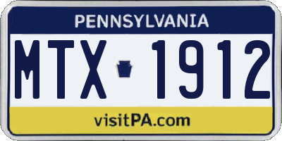 PA license plate MTX1912