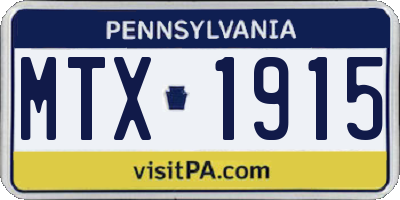 PA license plate MTX1915