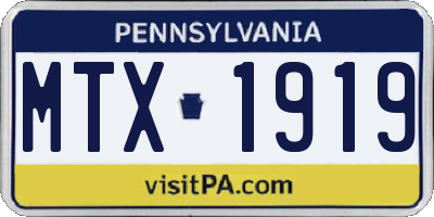 PA license plate MTX1919