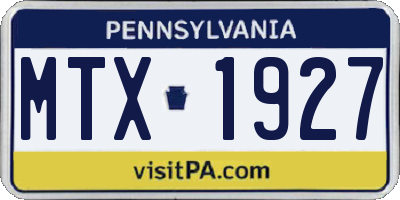 PA license plate MTX1927