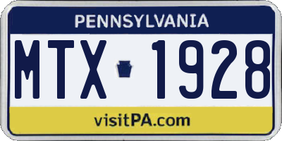 PA license plate MTX1928