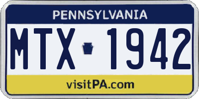 PA license plate MTX1942