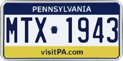 PA license plate MTX1943