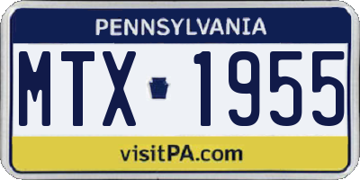 PA license plate MTX1955