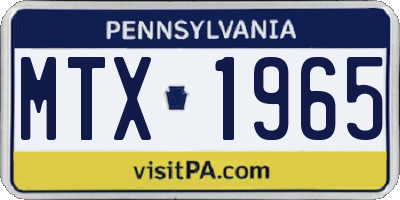 PA license plate MTX1965