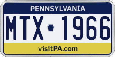 PA license plate MTX1966