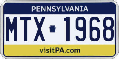 PA license plate MTX1968
