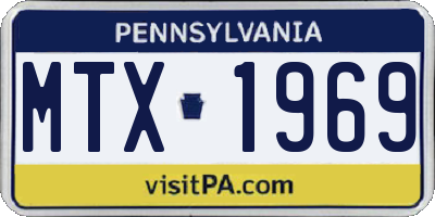 PA license plate MTX1969