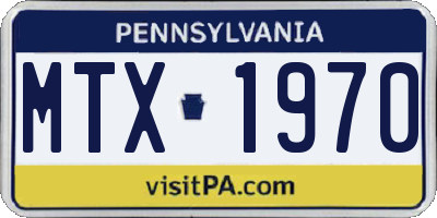 PA license plate MTX1970