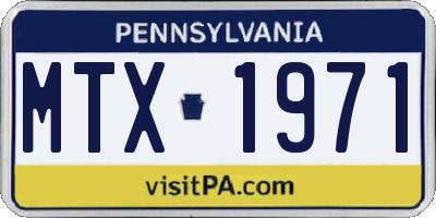 PA license plate MTX1971
