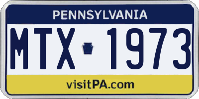 PA license plate MTX1973