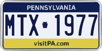 PA license plate MTX1977