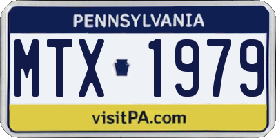 PA license plate MTX1979