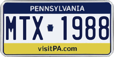 PA license plate MTX1988