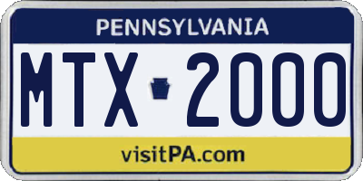 PA license plate MTX2000