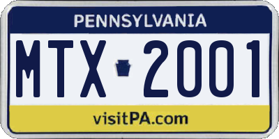 PA license plate MTX2001