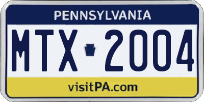 PA license plate MTX2004
