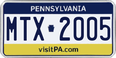 PA license plate MTX2005