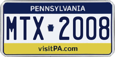 PA license plate MTX2008