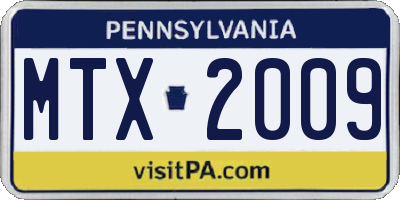 PA license plate MTX2009