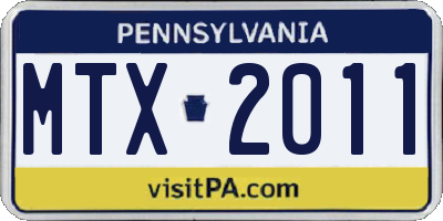 PA license plate MTX2011