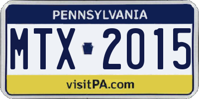 PA license plate MTX2015