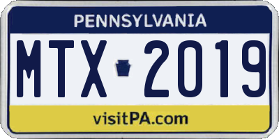 PA license plate MTX2019