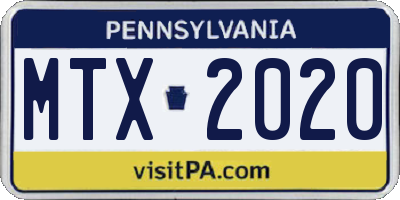 PA license plate MTX2020