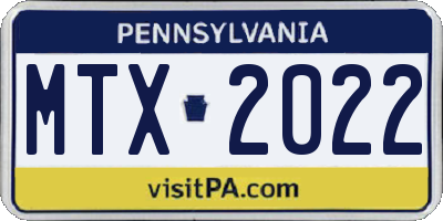 PA license plate MTX2022