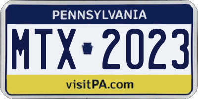 PA license plate MTX2023