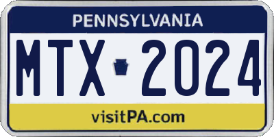 PA license plate MTX2024