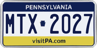 PA license plate MTX2027