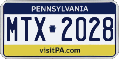 PA license plate MTX2028