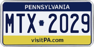 PA license plate MTX2029