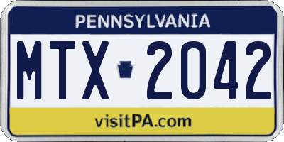 PA license plate MTX2042