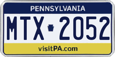 PA license plate MTX2052