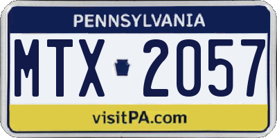 PA license plate MTX2057