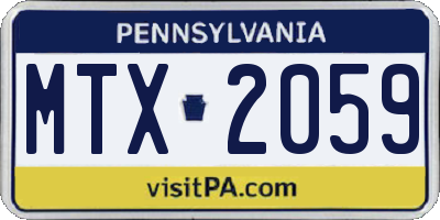 PA license plate MTX2059