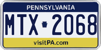 PA license plate MTX2068