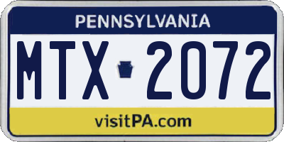 PA license plate MTX2072
