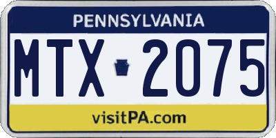 PA license plate MTX2075